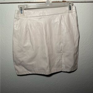 SHEIN Leather White Mini Skirt